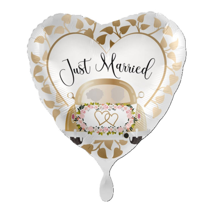 ABC18 Herz Folienballon "Just Married" | Ø 43 cm