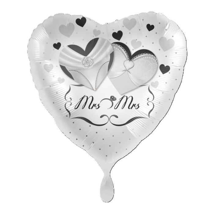 ABC18 Herz Folienballon "Mrs. & Mrs." | Ø 43 cm