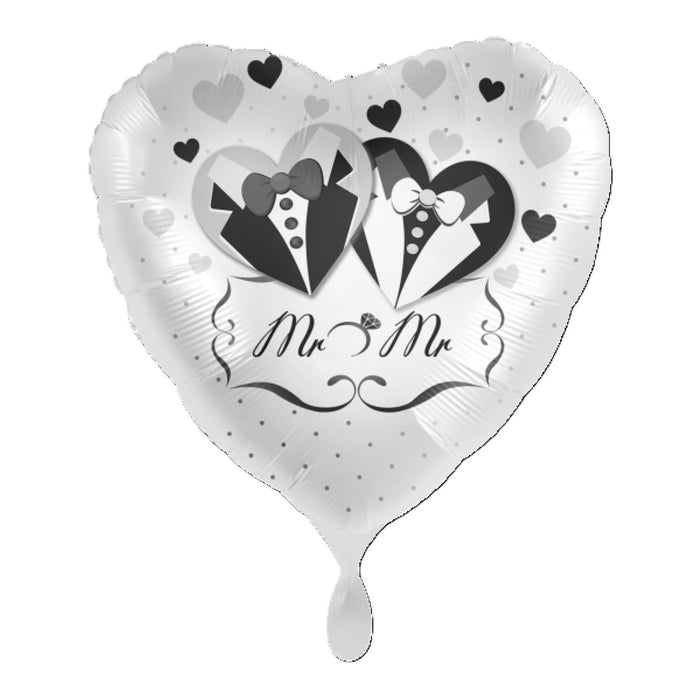 ABC18 Herz Folienballon "Mr. & Mr." | Ø 43 cm