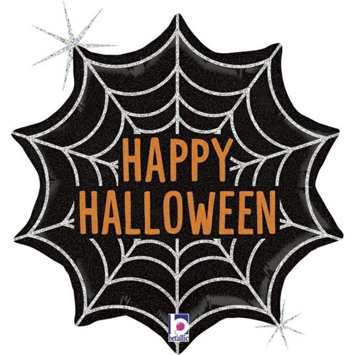 ABC18 Folienballon "Halloween Spider Web Holo" | Ø 46 cm