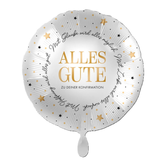 ABC18 Folienballon "Alles Gute zu deiner Konfirmation" | Ø 43 cm
