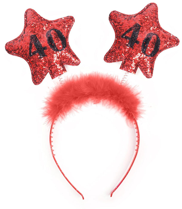Haarreif Zahl #40 Rot