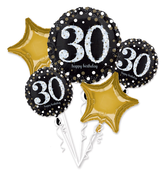 Folienballon Bouquet "Sparkling Gold" - 5 Ballons | #30