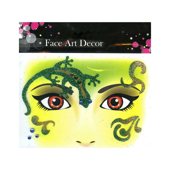 Face Art Decor Glitzer Tattoo Sticker Gecko