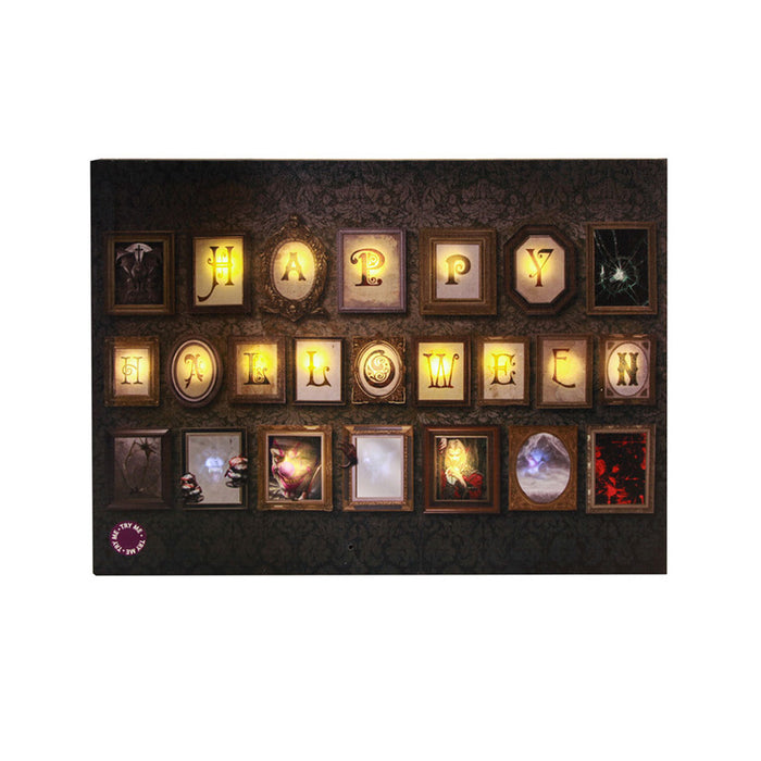 Halloween Dekoration Wandbild mit Sound und Licht | Happy Halloween 40x30cm