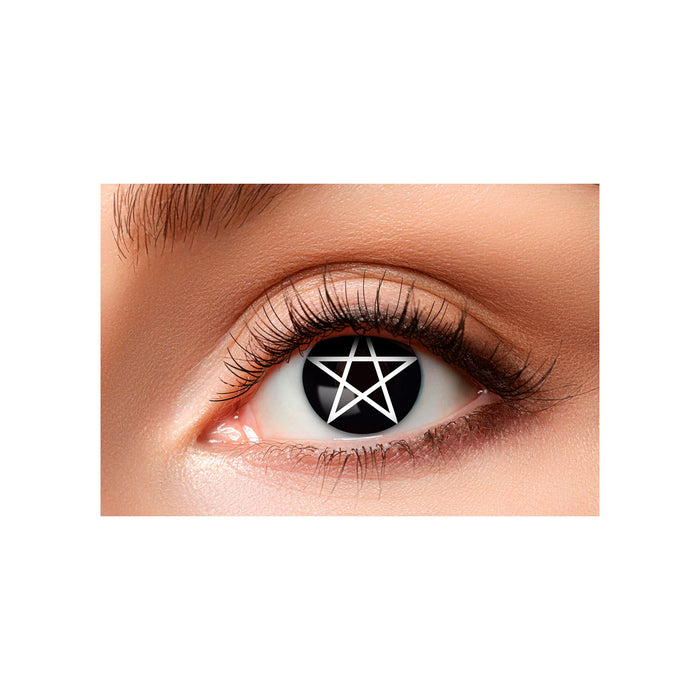 Eyecatcher Motivlinsen - farbige 3-Monats-Kontaktlinsen | m78 - Black Pentagram