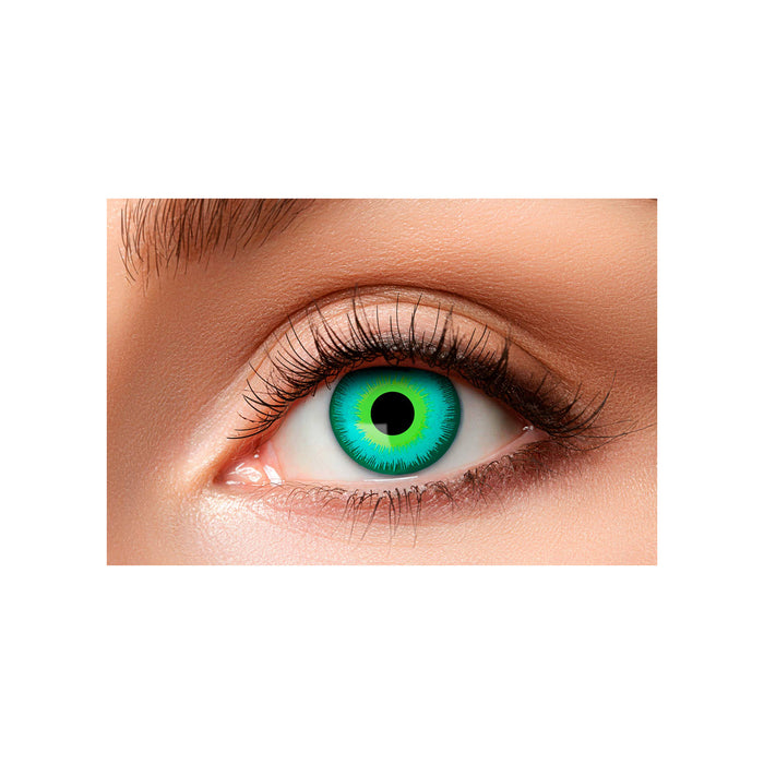 Farbige Kontaktlinsen "Magic Green Eye" | Motivlinsen Grün (w90)