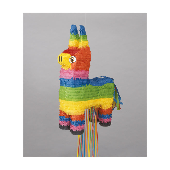 Pinata Esel mit Ziehbändchen bunt | 35 x 10 x 55 cm