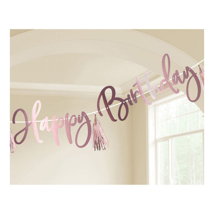 Girlande "Happy Birthday" Personalisierbar Rosegold | 274 cm