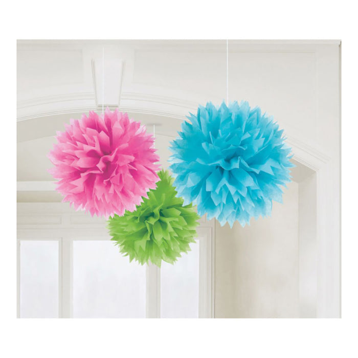 Fluffy Papier Pompons Ø 40 cm - 3 Stück | Multicolor