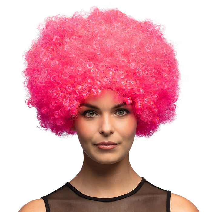 Perücke Afro Rosa