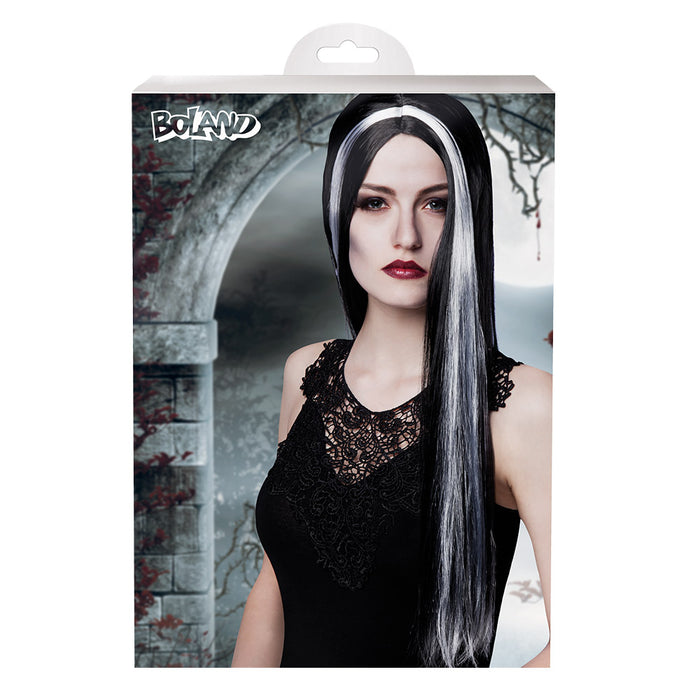 Perücke "Hexe Aurora" für Damen | Schwarz/Weiß