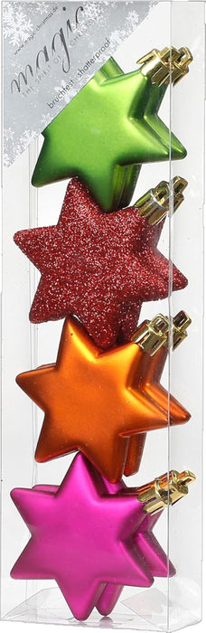 Weihnachtssterne MilleFiori | Ø 6 cm | 8 Stück | Kunststoff bruchsicher