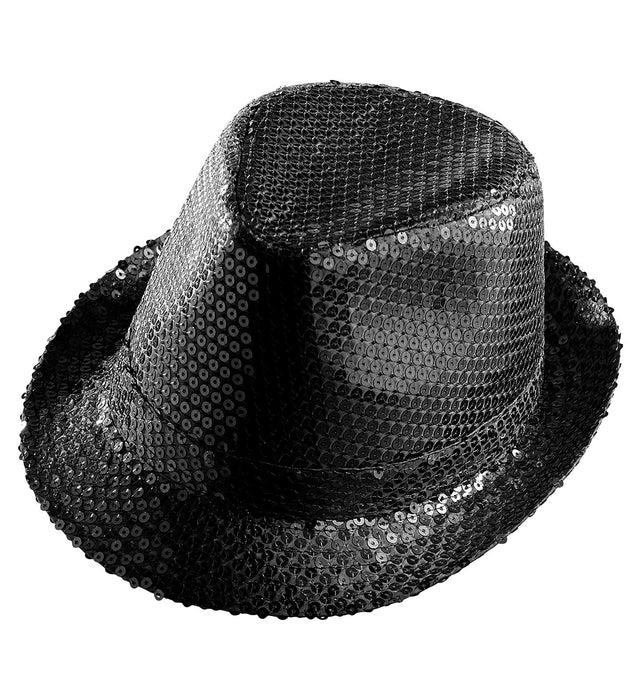 Pailletten Hut "Fedora" | Schwarz
