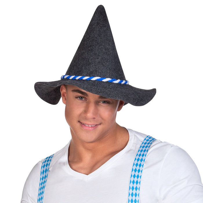 Hut Bayern Filz mit Kordel Weiss-Blau 68g