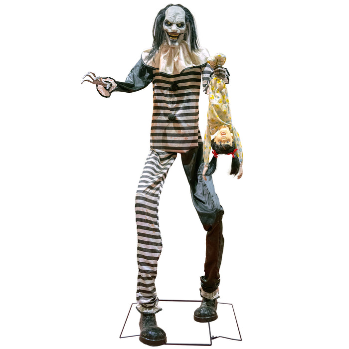 "Gruseliger Clown mit Mädchen" Animiert | 240 cm