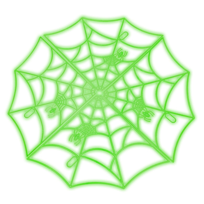 Leuchtende Spinnenweben - Glow in the Dark | Grün Ø 60 cm Halloween Dekoration