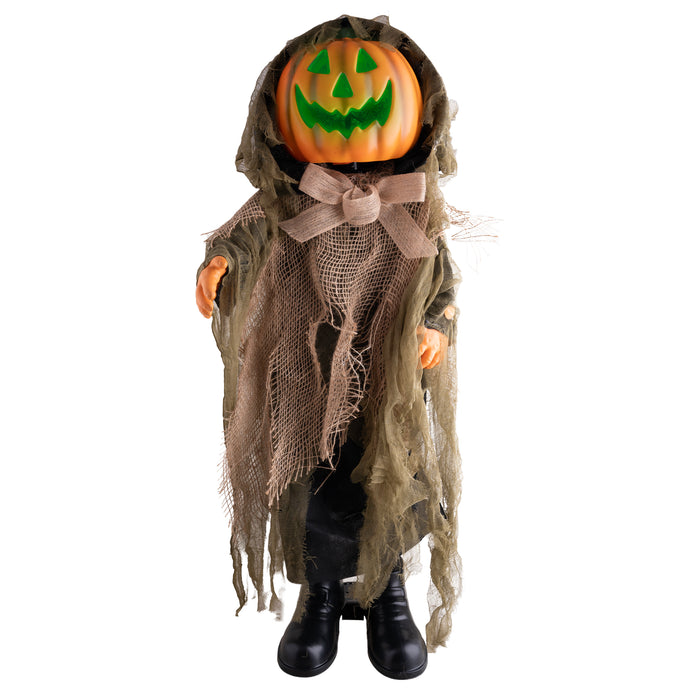 "Kürbis Kopf Puppe" Animiert - 90 cm | Orange