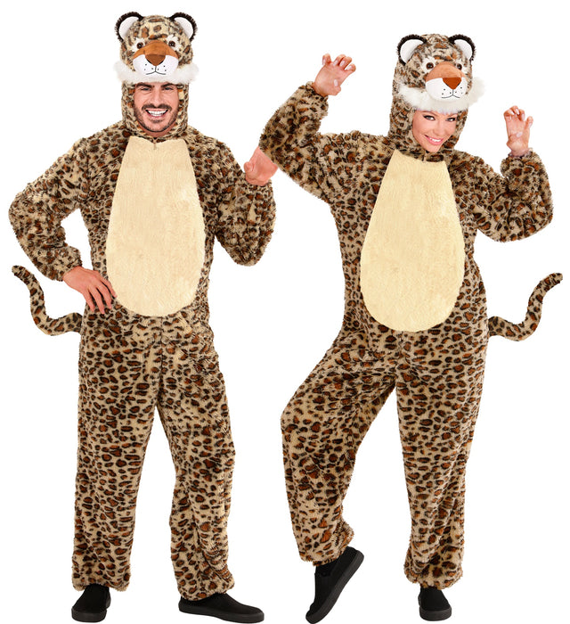 Leopard Kostüm für Erwachsene | Braun - Overall Tierkostüm