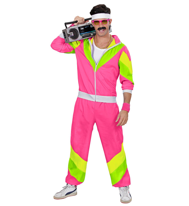Party Trainingsanzug "80er Jahre" für Erwachsene | Pink