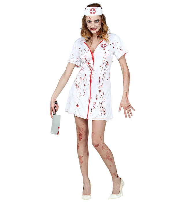 Zombie Krankenschwester Kostüm für Damen | Kleid und Haube
