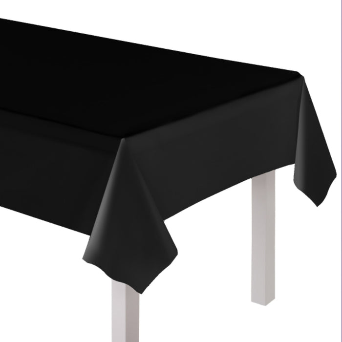 Tischdecke PVC Unifarben 137x274cm | Schwarz