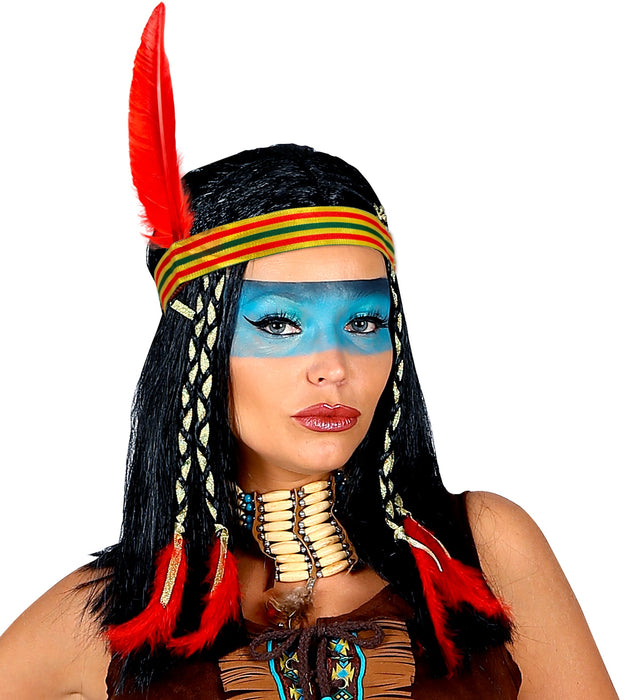 Indianerin Perücke Cheyenne für Damen | Schwarz