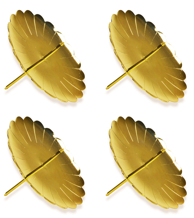 Adventskerzenhalter für Adventskranz und Gesteck | 4 Stück Ø 75mm - Gold Silber