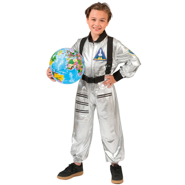 Astronauten Kostüm "Tobias" für Kinder | Silber Metallic