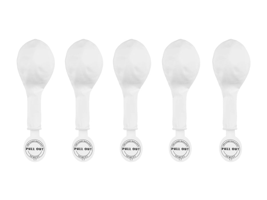 LED Luftballon Set - 5 Luftballons Ø30 cm | Weiß