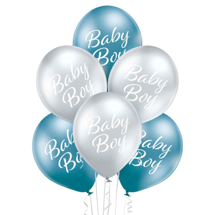 Luftballon Ø30cm Baby Boy | 6 Stück Babyparty Dekoration für Jungs