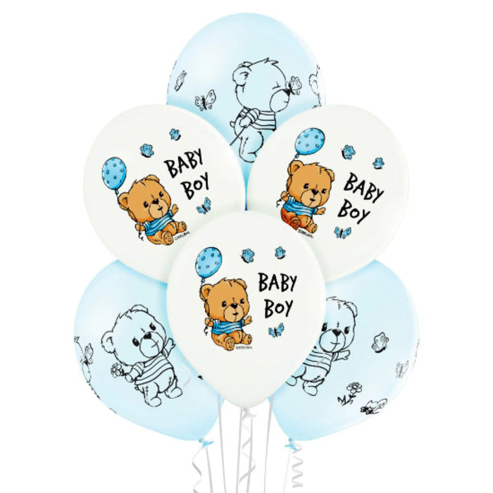 Luftballon Ø30cm Baby Boy | 6 Stück Babyparty Dekoration für Jungs