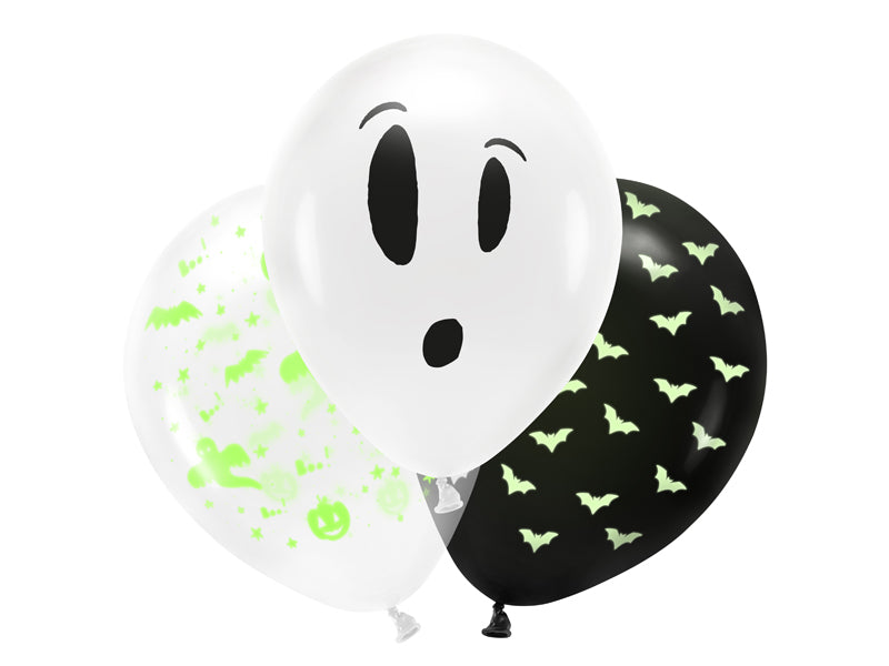 Luftballon Set "UV Halloween Geister" | Ø27 cm - 3Stk.