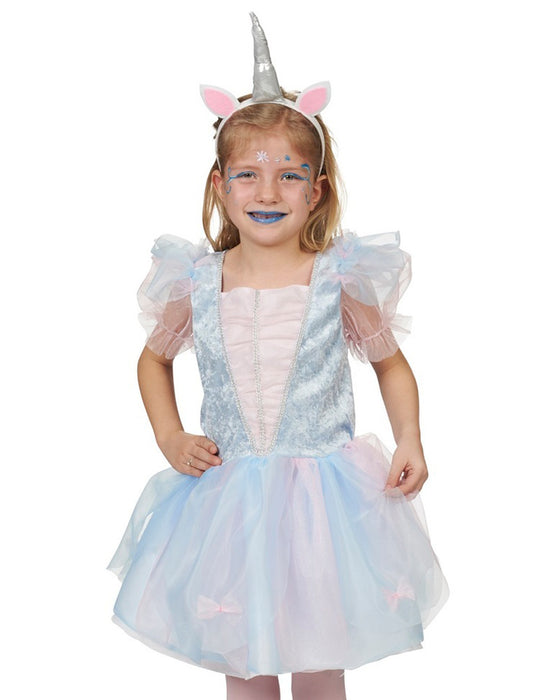 Einhorn Kostüm "Dreamy" für Mädchen - Hellblau Rosa | Märchen Kinderkostüm