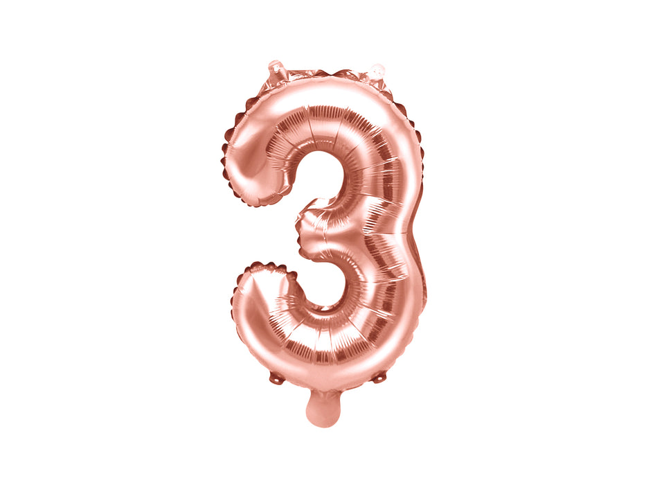 ABCBallonzahl ca. 35cm #3 Rosegold