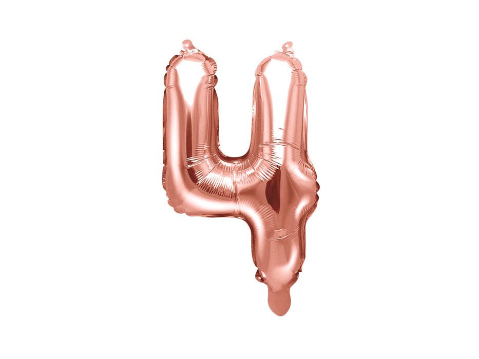 ABCBallonzahl ca. 35cm #4 Rosegold