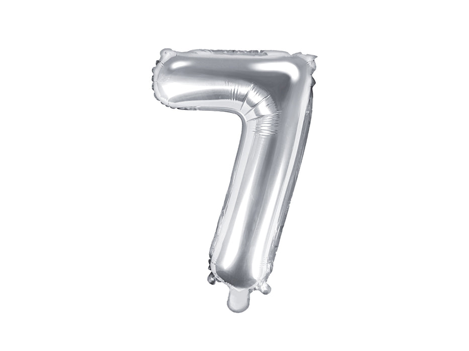 ABCBallonzahl ca. 35cm #7 Silber