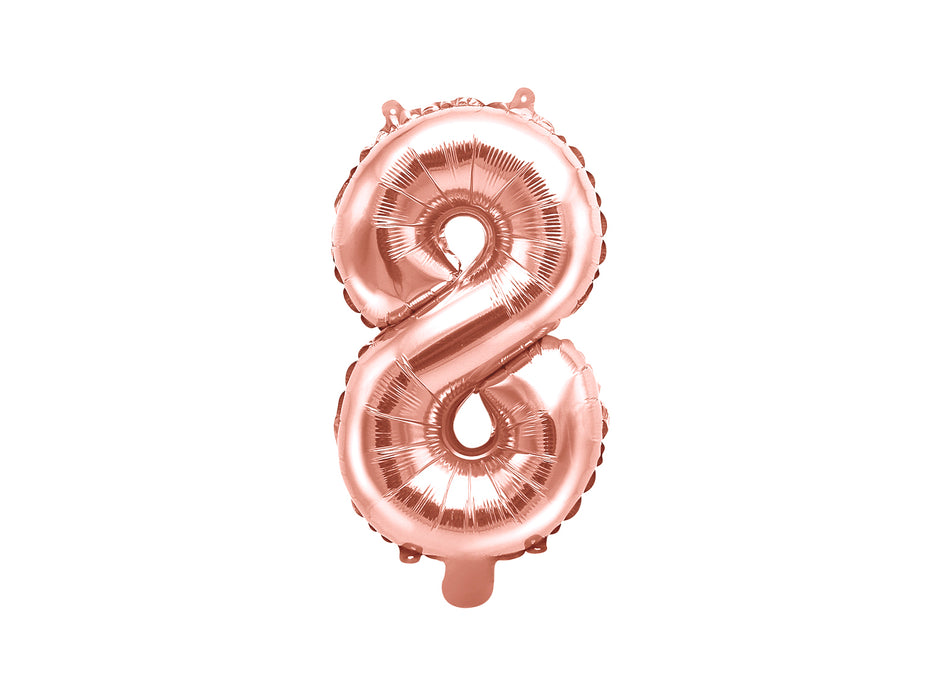 ABCBallonzahl ca. 35cm #8 Rosegold