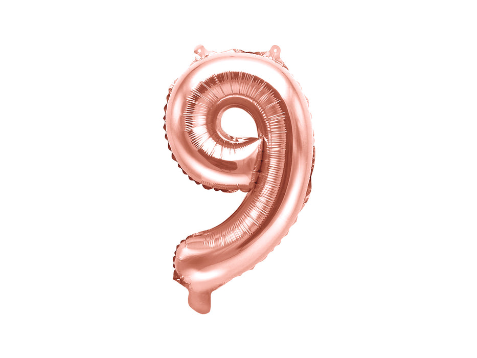 ABCBallonzahl ca. 35cm #9 Rosegold