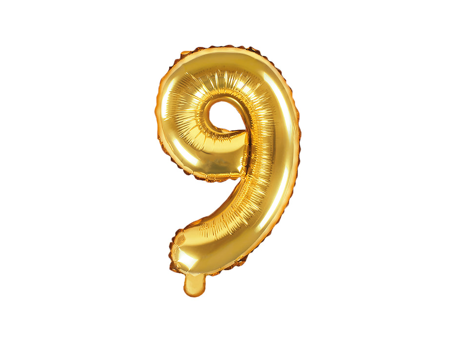 ABCBallonzahl ca. 35cm #9 Gold