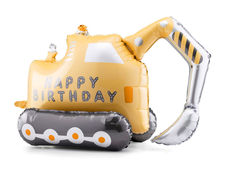 Shape Folienballon Bagger "HAPPY BIRTHDAY" | 47 x 76 cm