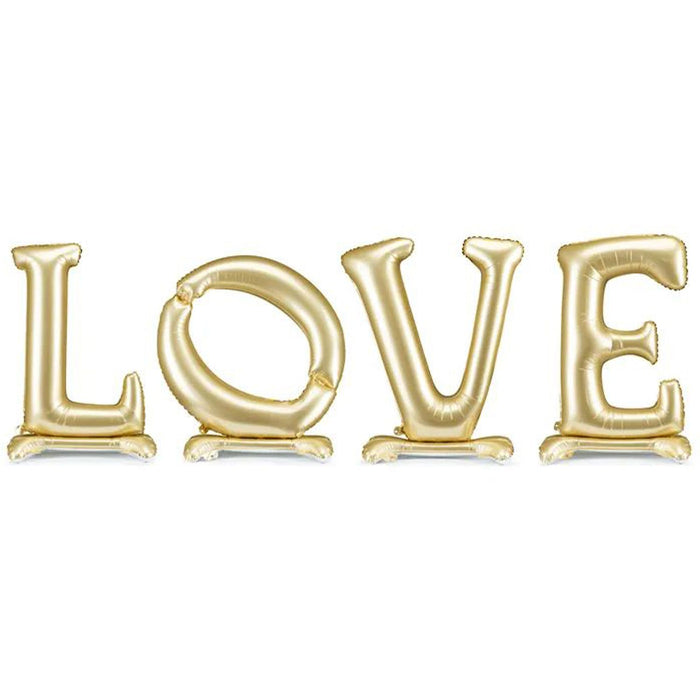 ABC Folienballon "LOVE" stehend | 350x114cm Gold