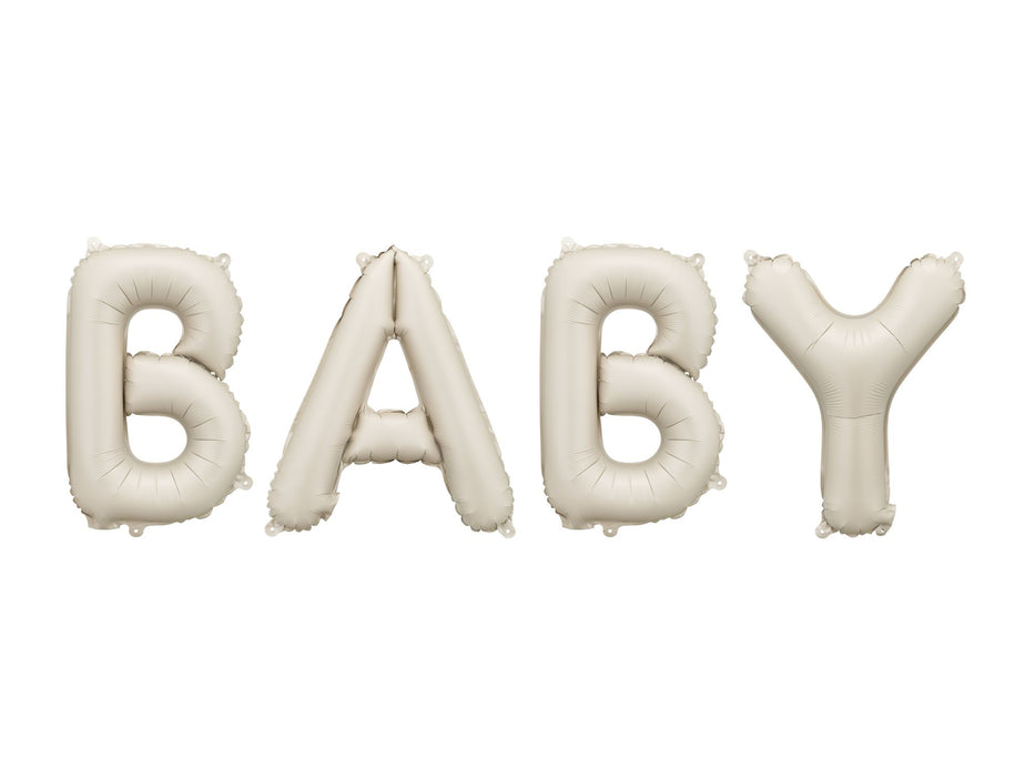 Folienballon Schriftzug "BABY" 140x43cm | Matt Beige