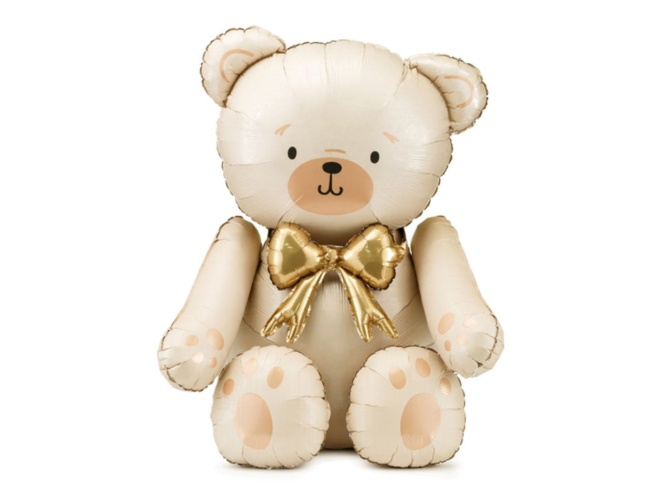 Shape Folienballon STEHEND "Teddybär mit Schleife" | 75 x 84 cm (NUR LUFT)
