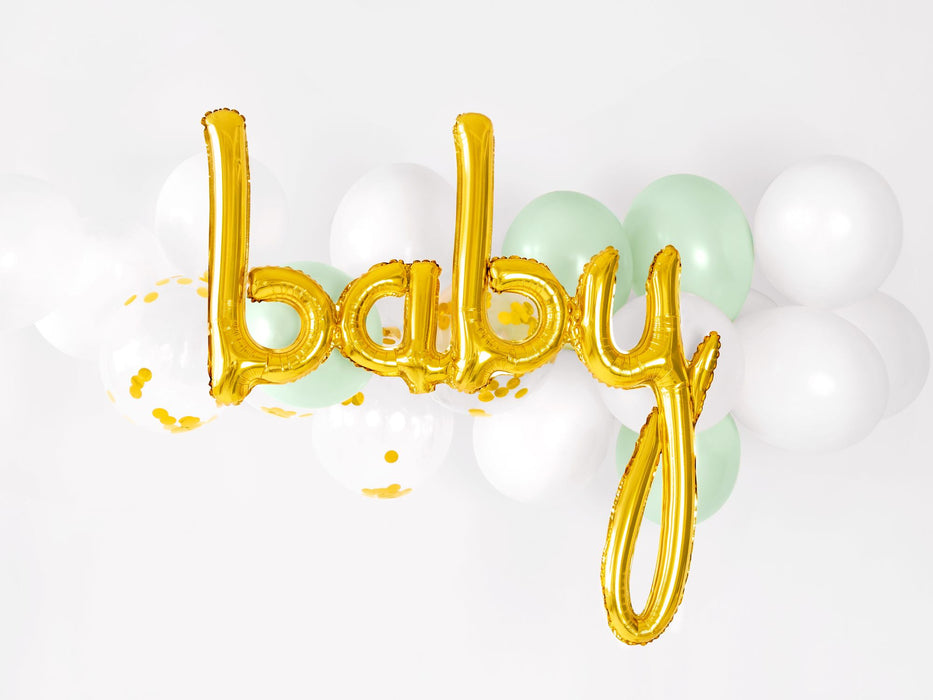 Folienballon Schriftzug "baby" 73,5 x 75,5 cm | Gold