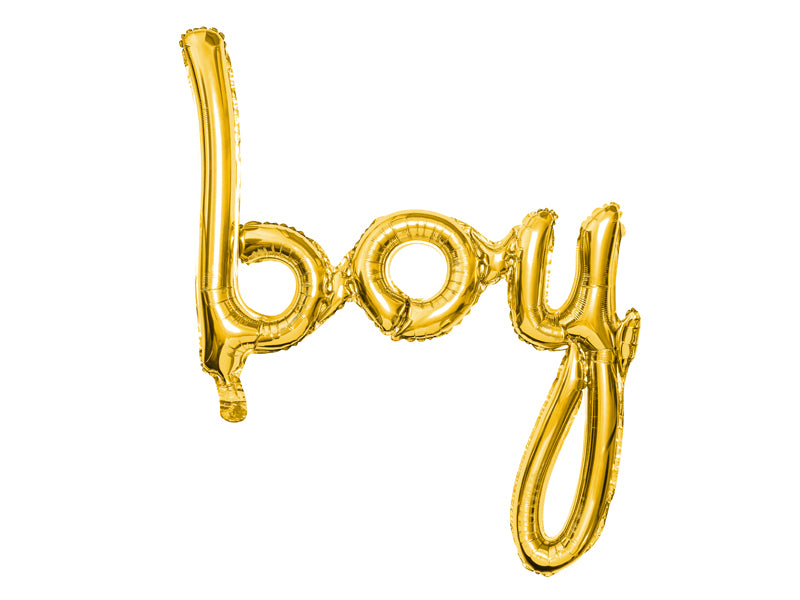 ABC Folienballon Schriftzug "Boy" gold | 63,5 x 74 cm Babyparty Dekoration für Jungs