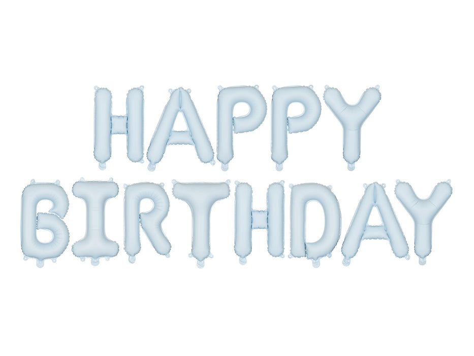 Ballongirlande "HAPPY BIRTHDAY" 340x35cm | Blau