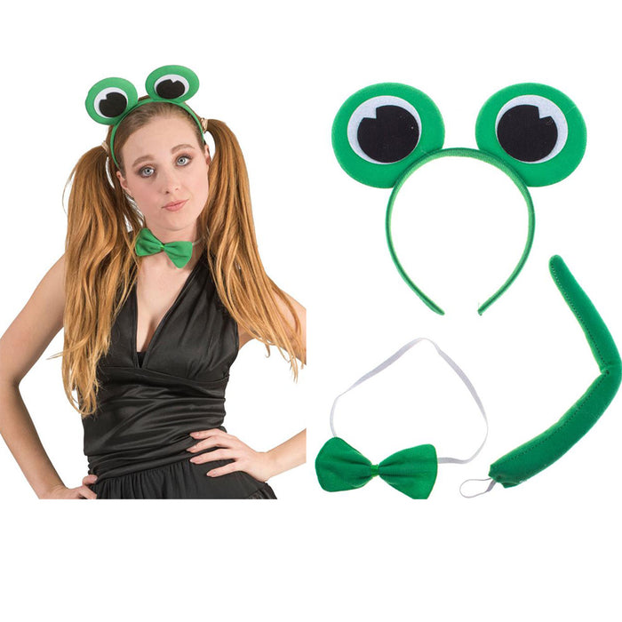 Frosch Kostüm Set 3-tlg. mit Haarreif | Grün