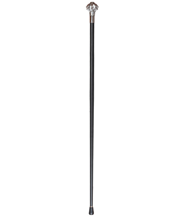 Gehstock aus Metall | Silberne Krone - 93 cm