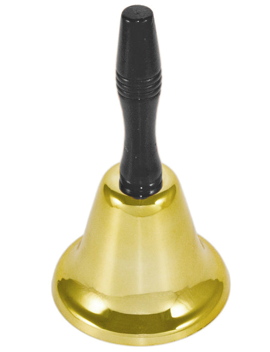 Weihnachtsmann Glocke 20 cm | Gold mit schwarzem Griff